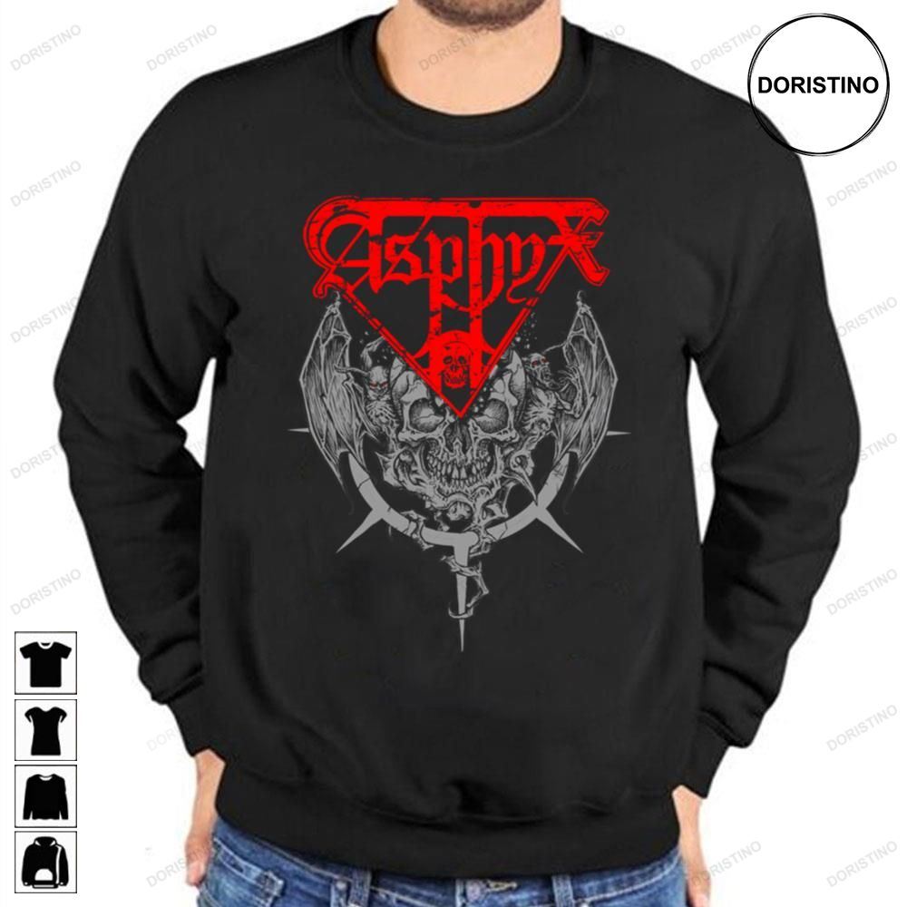 Old School Death Metal Skull Asphyx Band Trending Style